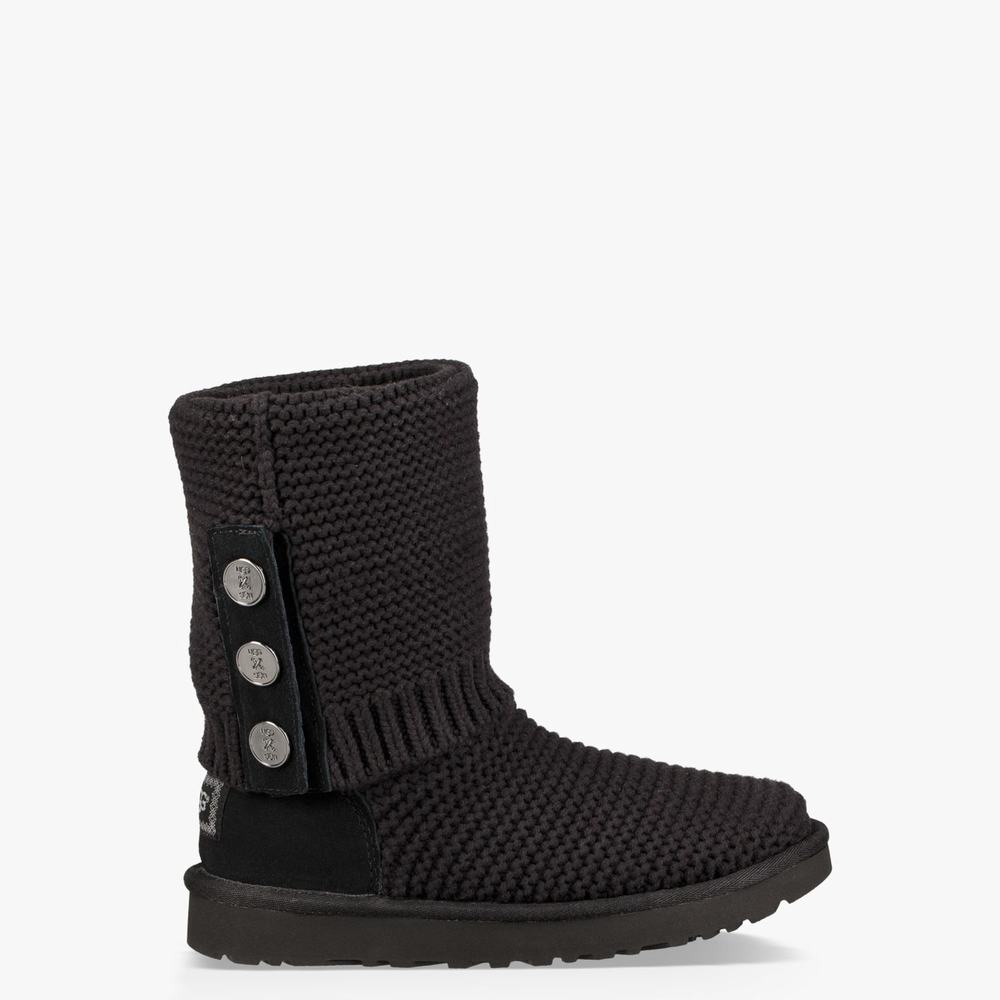 Bottes Classic UGG Purl Cardy Knit Femme Noir Soldes 611YDIPT